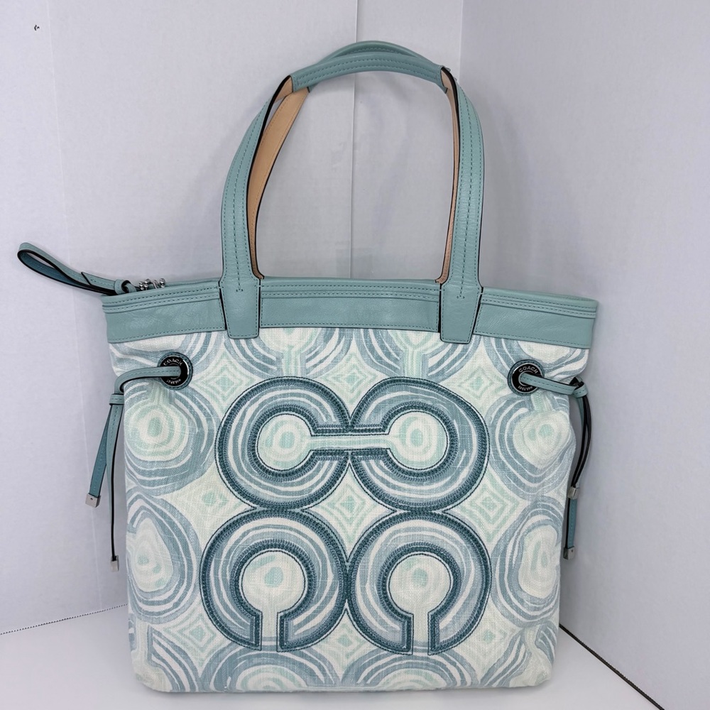 Coach Audrey Signature Op Art Swirl Tote